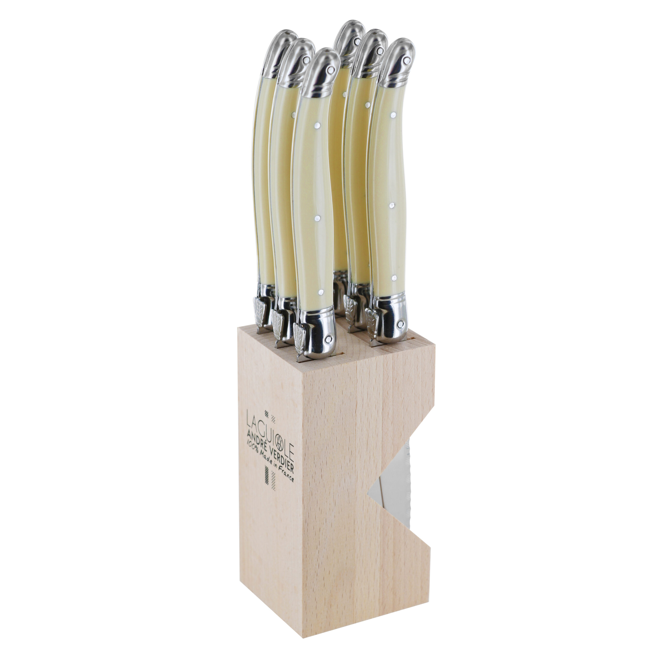 Verdier Steak Knife Block Set - Ivory