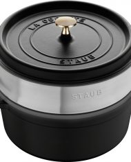 65270 – Round Cocotte with Steamer – Black 26cm – HR