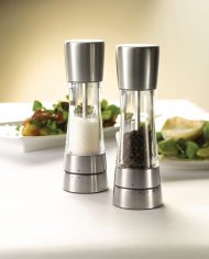 31222 & 31223 – Derwent Salt & Pepper Mills – Silver & Clear LS