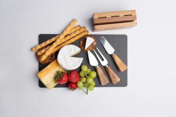 4552 – Euroline Slate Cheese Board 30x18cm with 3 Cheese Tools – LS2