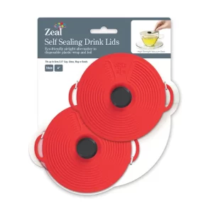 Zeal Self Sealing Drink Lids 10cm - Bright Red