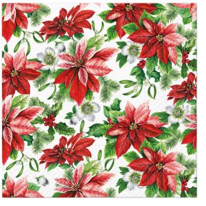 PAW Glory Poinsettia Luncheon Napkins