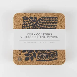 Liga Cork Coasters - Hornsea Peacock - Set of 4