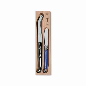 Verdier Blue/Stainless Cheese Knife/Spreader Set