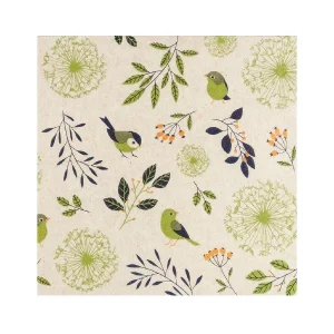 Home Fashion Eco Line Birds & Twigs Green Luncheon Napkins