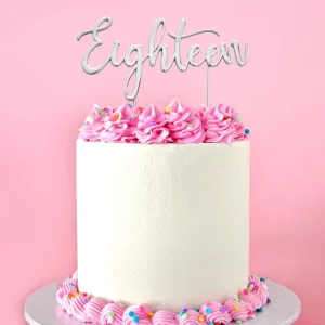 Cake Craft Metal Cake Topper - Eighteen - Silver