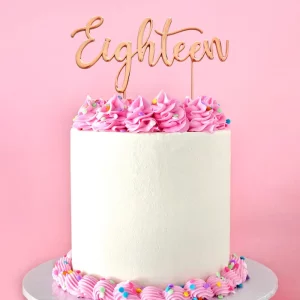 Cake Craft Metal Cake Topper - Eighteen - Rose Gold
