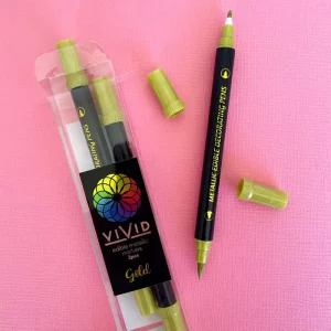 Vivid Edible Metallic Markers - Gold - 3 Pack
