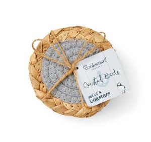 CookSmart Coastal Bird Seagrass Coasters - Set of 4