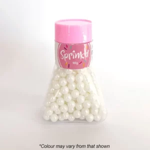 Sprink’d Sugar Balls – Pearl White 8mm – 100g