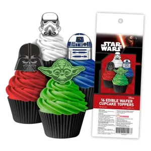 Cake Craft Star Wars Edible Wafer Cupcake Toppers – Pack of 16