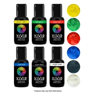 Vivid Primary Gel Colours - 6 Pack
