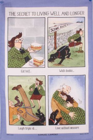 Samuel Lamont "Living Well" tea towel