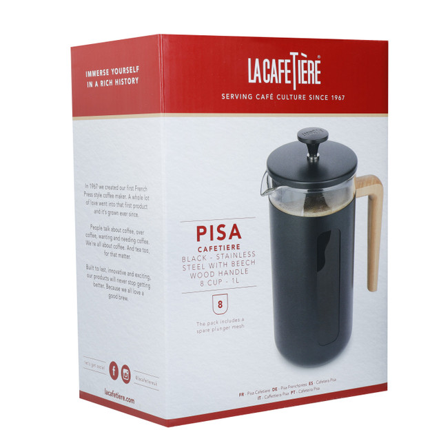 La Cafetière Pisa Cafetiere, 8-Cup, Black - Image 4