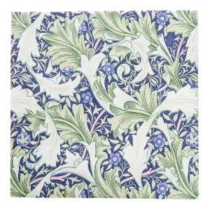 Havi William Morris Granville Blue Green Cocktail Napkins