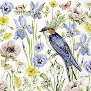 IHR Spring Blooms Cream Luncheon Napkins