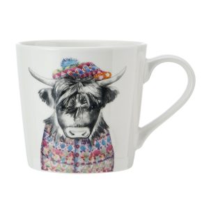 Mikasa TipperleyHill Fine China Mug, Highland Cow Print, 380ml