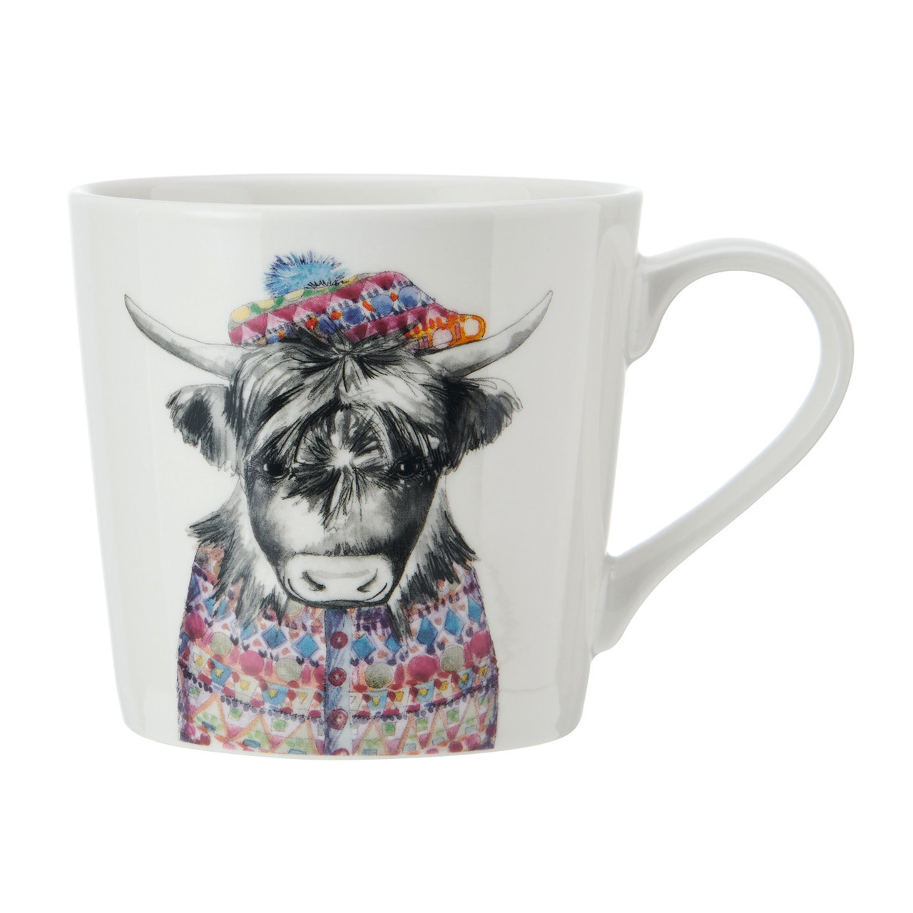 Mikasa TipperleyHill Fine China Mug, Highland Cow Print, 380ml