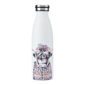 Mikasa Tipperleyhill Highland Cow Double-Walled Stainless Steel Bottle, 500ml