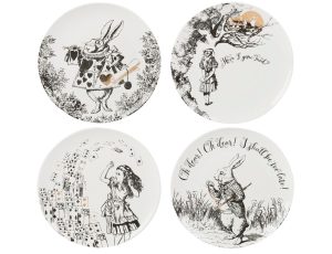 Victoria And Albert Alice In Wonderland Side Plates, Set of 4