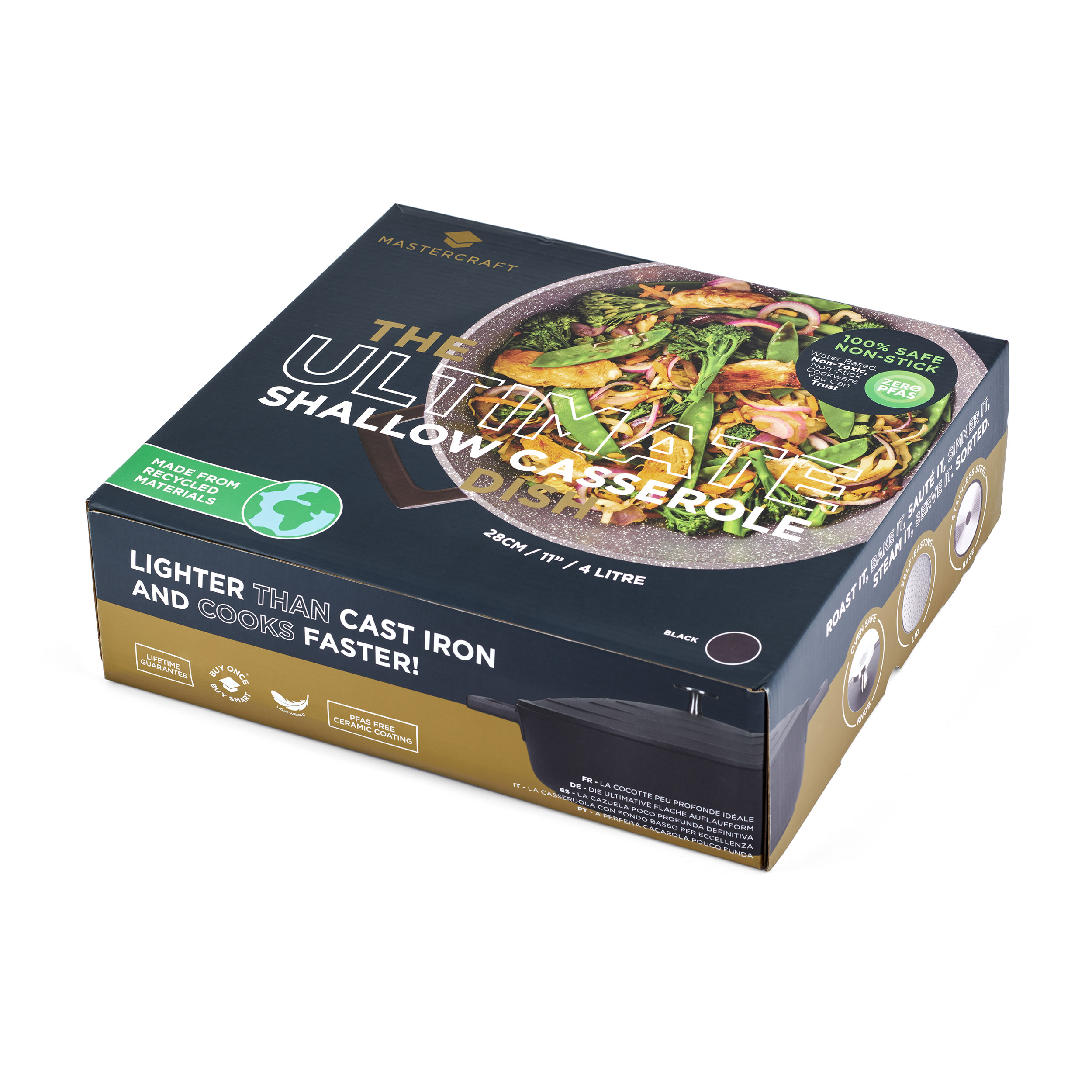 MasterCraft Shallow Casserole 28cm Black - Image 6