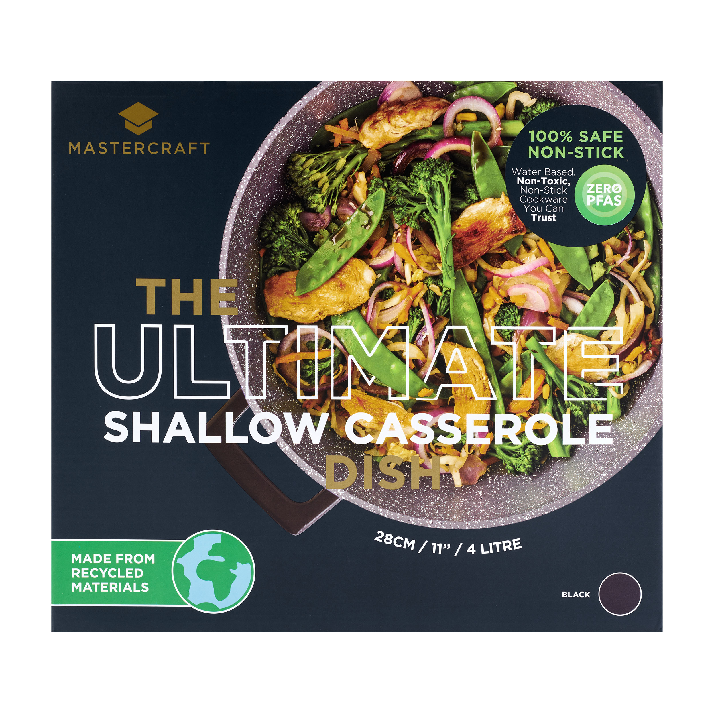 MasterCraft Shallow Casserole 28cm Black - Image 5