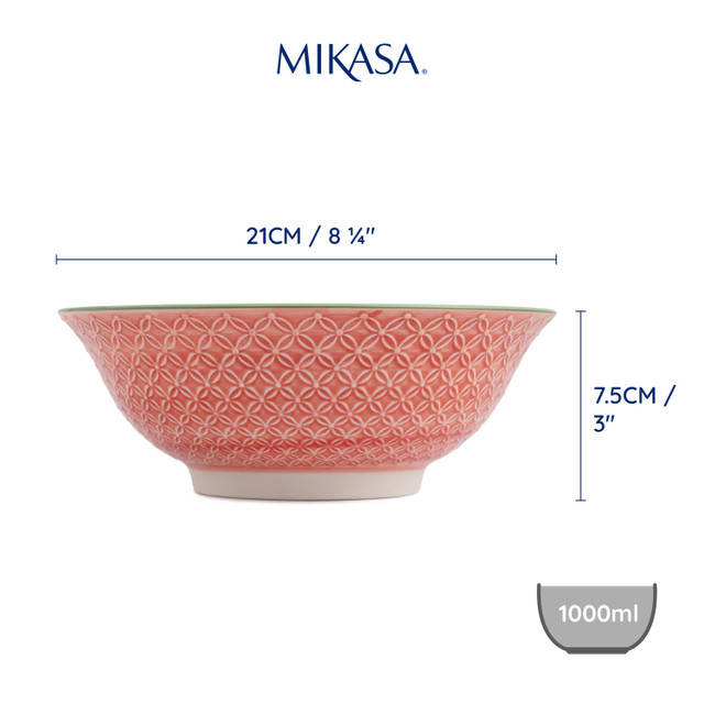Mikasa Ramen Bowl 21cm Grey Floral - Image 5