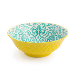 Mikasa Ramen Bowl 21cm Yellow Blue Geometric