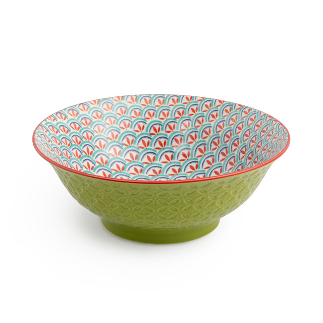 Mikasa Ramen Bowl 21cm Green Blue Geometric