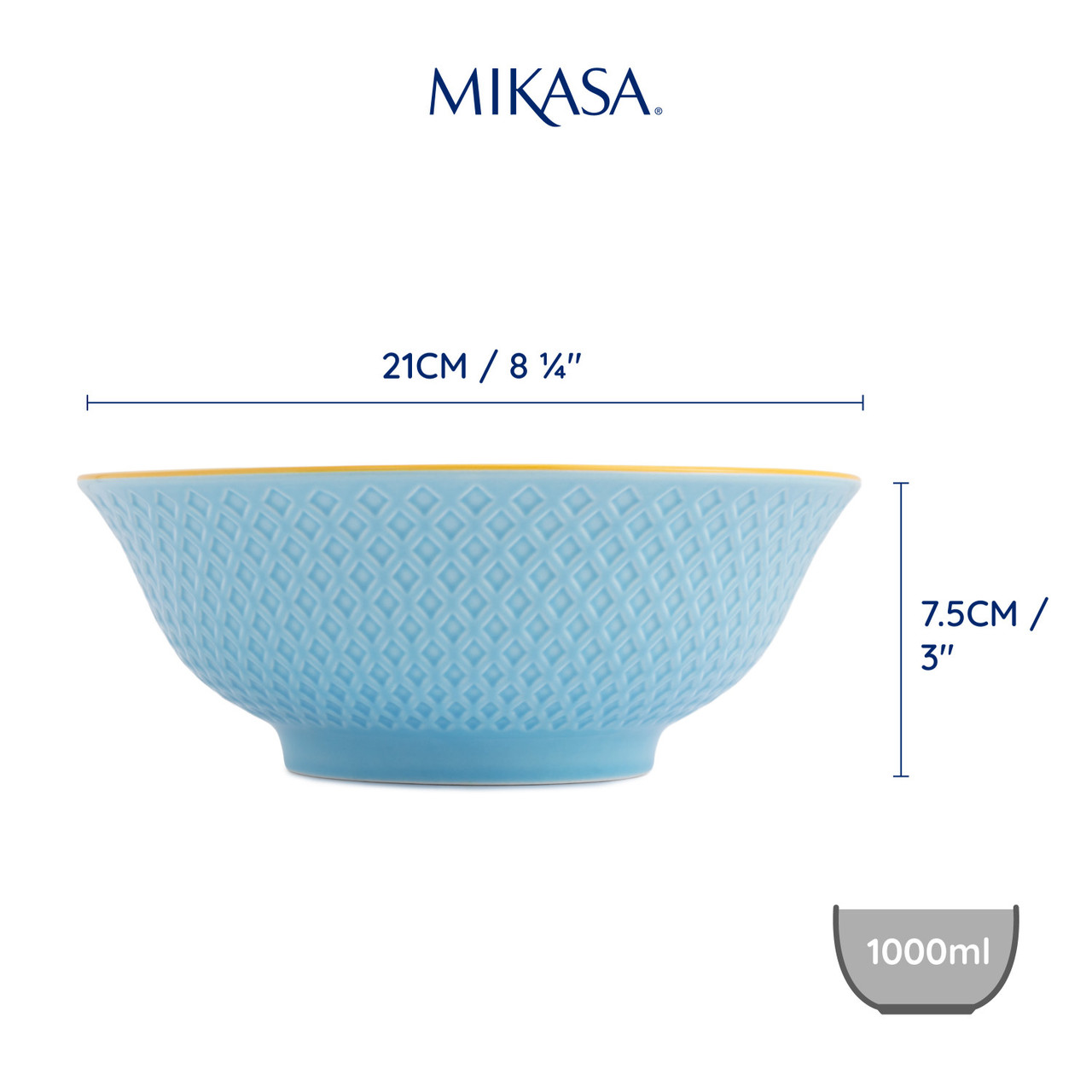 Mikasa Ramen Bowl 21cm Blue Mosaic - Image 5