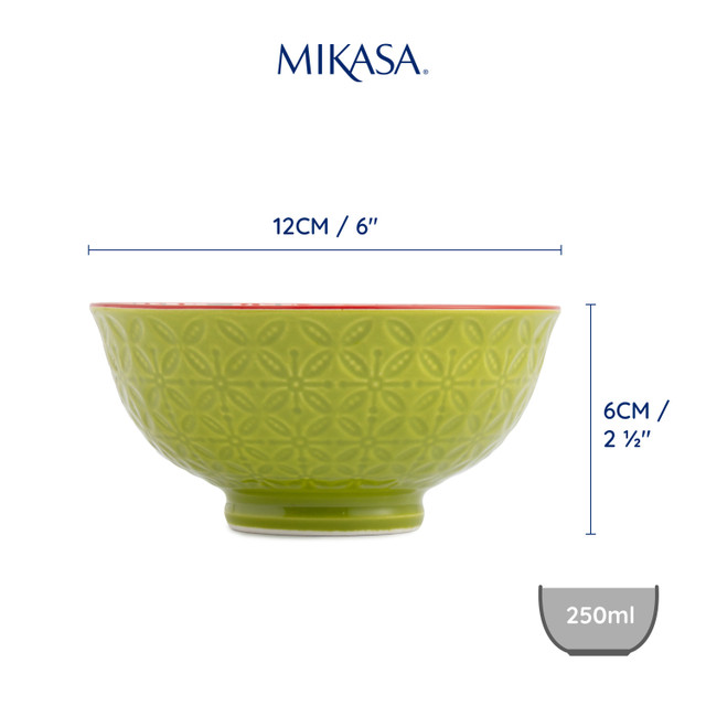 Mikasa Nibble Bowl 12cm Green Blue Geometric - Image 5